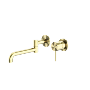 NERO MECCA WALL BASIN/ BATH MIXER SWIVEL SPOUT BRUSHED GOLD