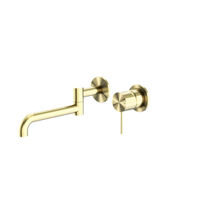 NERO MECCA WALL BASIN/ BATH MIXER SWIVEL SPOUT BRUSHED GOLD