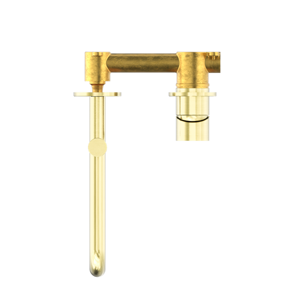 NERO MECCA WALL BASIN/ BATH MIXER SWIVEL SPOUT BRUSHED GOLD