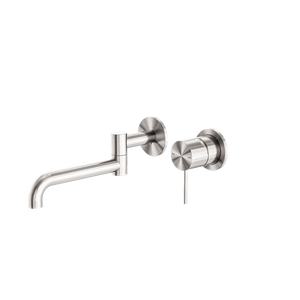 NERO MECCA WALL BASIN / BATH MIXER SWIVEL SPOUT BRUSHED NICKEL