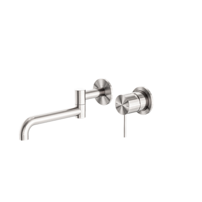 NERO MECCA WALL BASIN / BATH MIXER SWIVEL SPOUT BRUSHED NICKEL