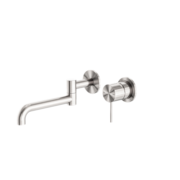 NERO MECCA WALL BASIN/ BATH MIXER SWIVEL SPOUT BRUSHED NICKEL