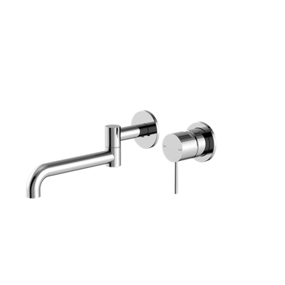 NERO MECCA SWIVEL SPOUT WALL BASIN/ BATH MIXER CHROME
