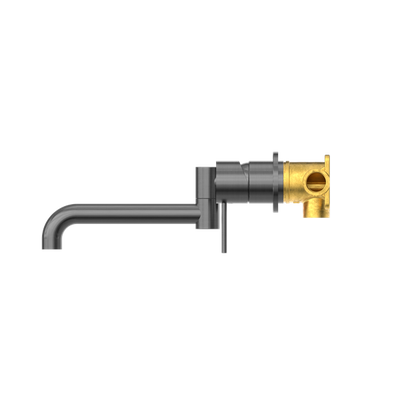 NERO MECCA WALL BASIN/BATH MIXER SWIVEL SPOUT GUN METAL