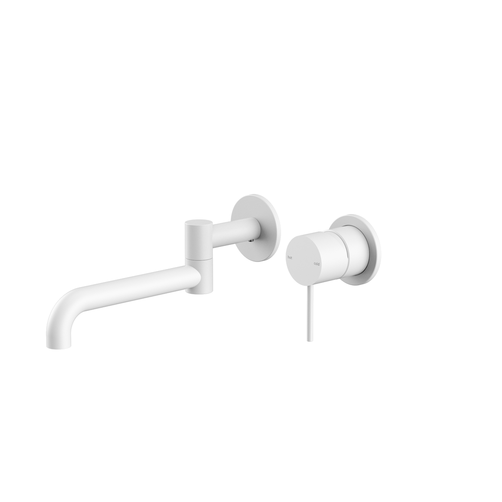 NERO MECCA WALL BASIN / BATH MIXER SWIVEL SPOUT MATTE WHITE