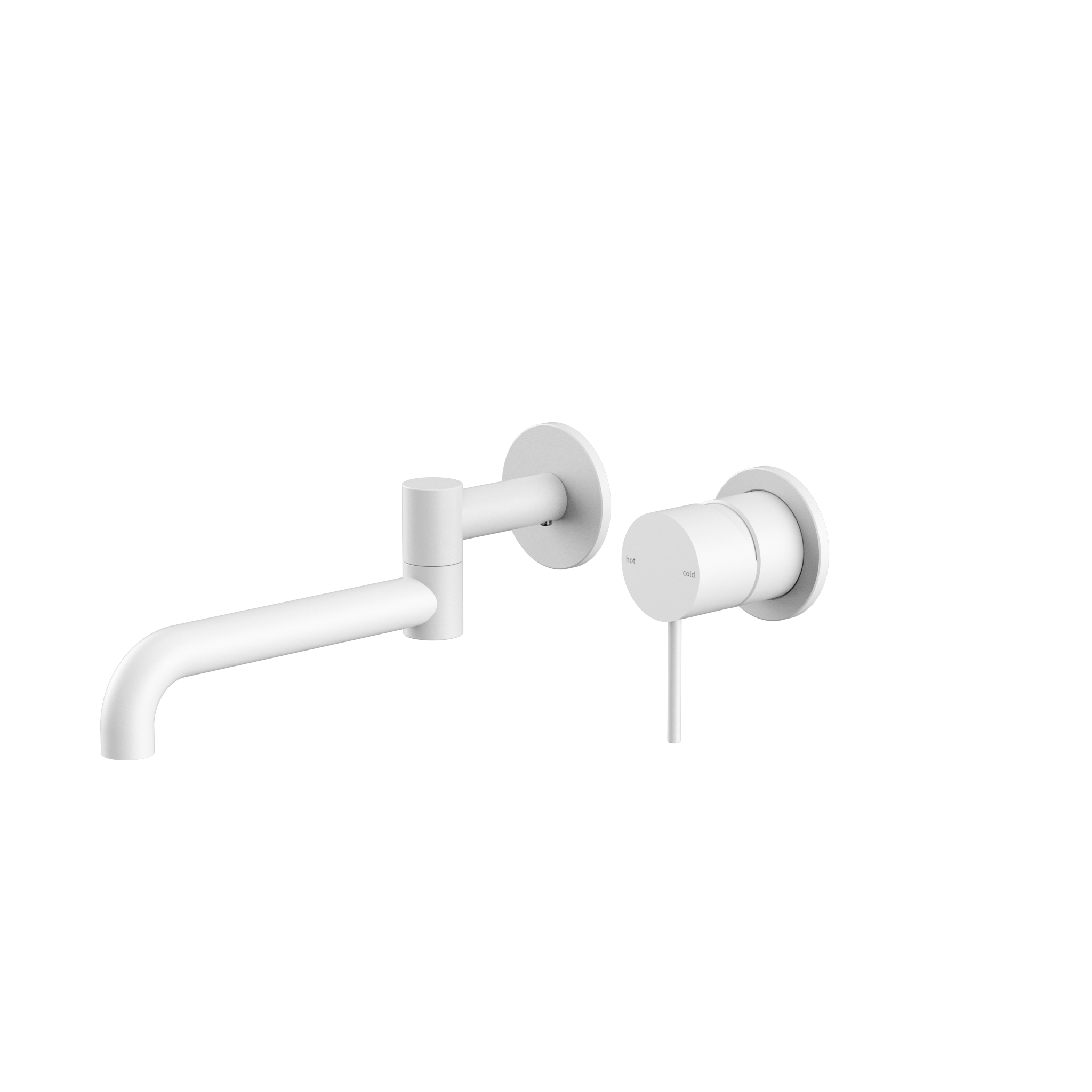 NERO MECCA WALL BASIN/BATH MIXER SWIVEL SPOUT MATTE WHITE