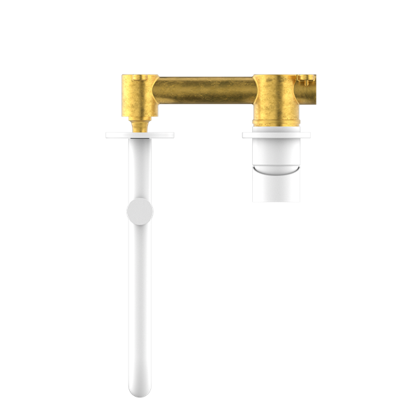 NERO MECCA WALL BASIN / BATH MIXER SWIVEL SPOUT MATTE WHITE