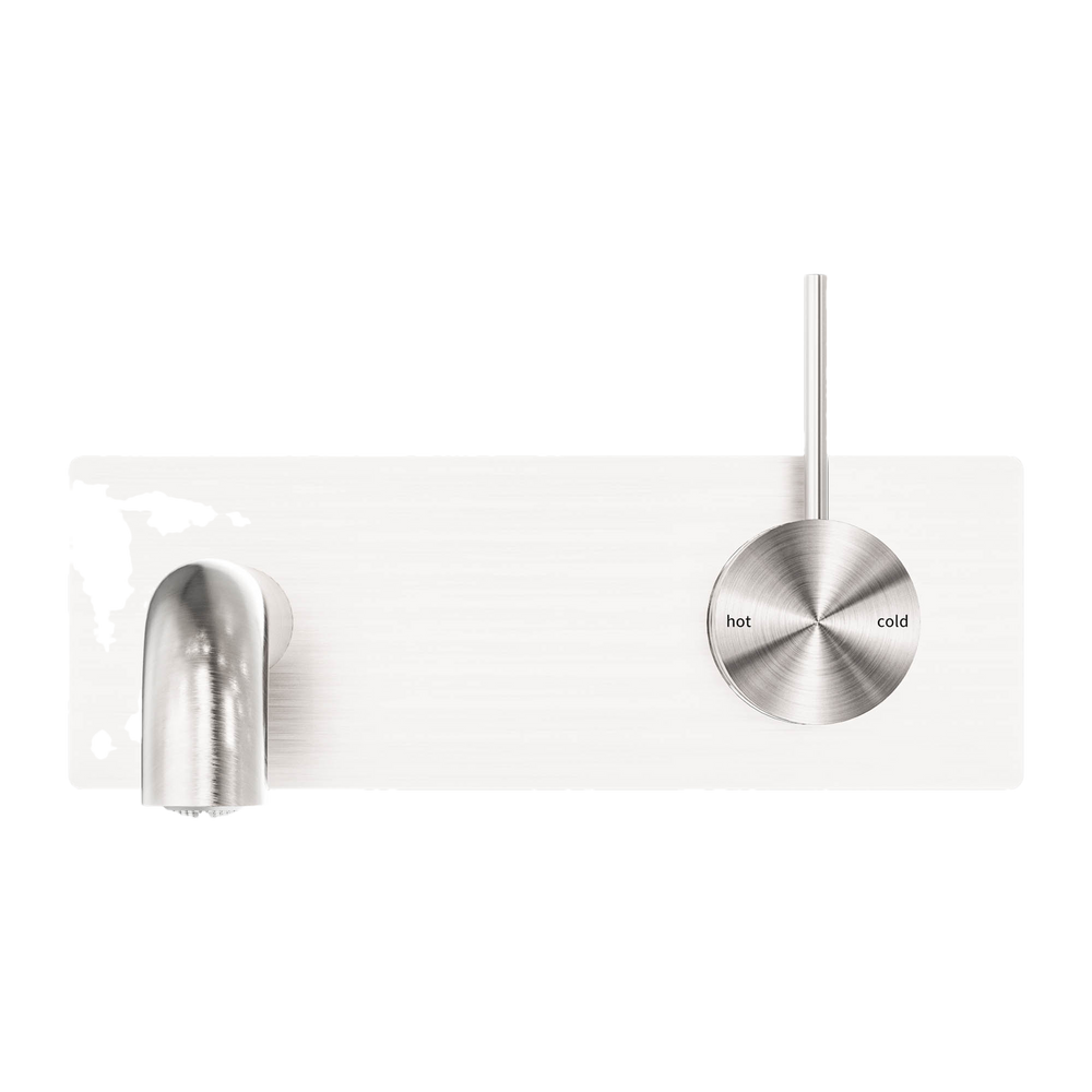 NERO MECCA WALL BASIN/ BATH MIXER HANDLE UP BRUSHED NICKEL (AVAILABLE IN 120MM,160MM, 185MM, 230MM AND 260MM)