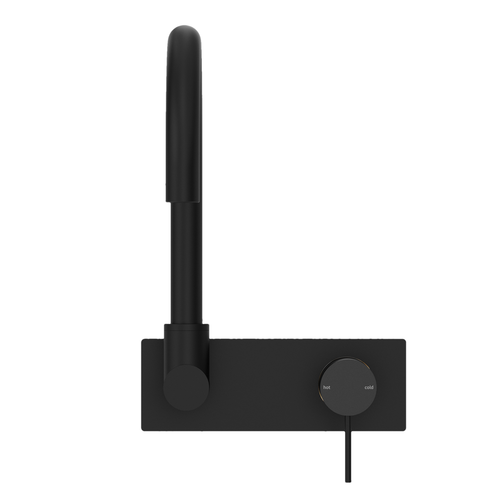 NERO MECCA WALL BASIN/BATH MIXER SWIVEL SPOUT MATTE BLACK