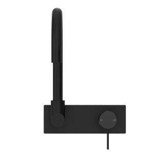 NERO MECCA WALL BASIN/BATH MIXER SWIVEL SPOUT MATTE BLACK