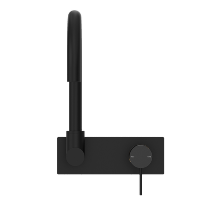 NERO MECCA WALL BASIN/BATH MIXER SWIVEL SPOUT MATTE BLACK