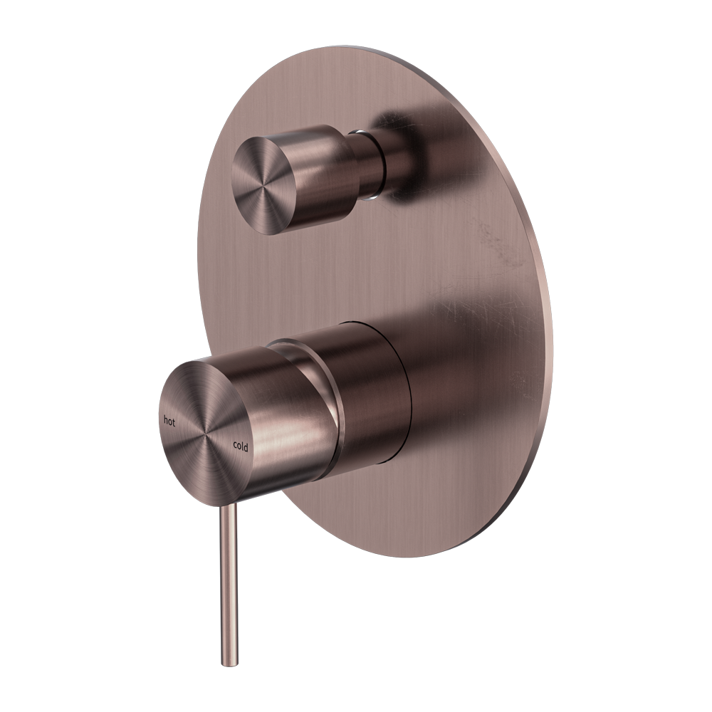 NERO MECCA SHOWER MIXER WITH DIVERTER BRUSHED BRONZE