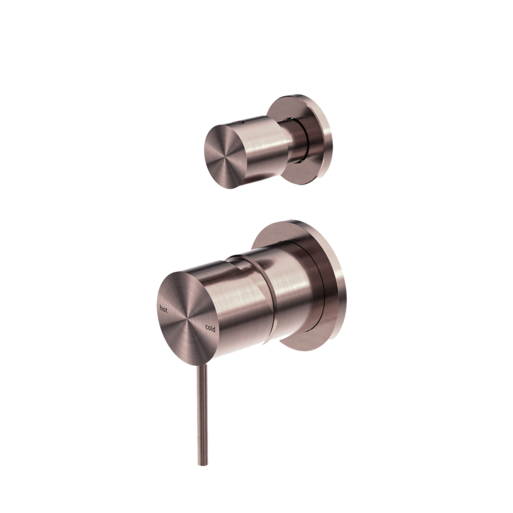 NERO MECCA SHOWER MIXER WITH DIVERTOR SEPARATE BACK PLATE BRUSHED BRONZE
