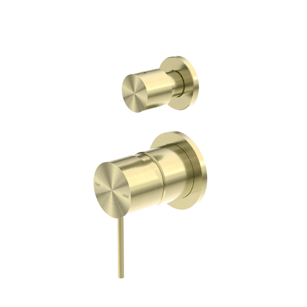 NERO MECCA SHOWER MIXER WITH DIVERTOR SEPARATE BACK PLATE BRUSHED GOLD