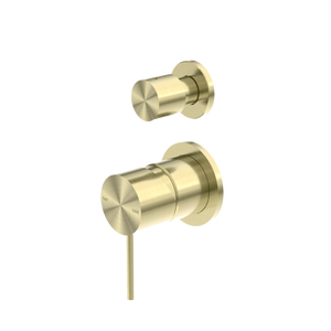 NERO MECCA SHOWER MIXER WITH DIVERTER SEPARATE BACK PLATE BRUSHED GOLD