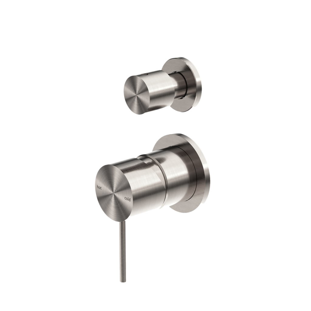 NERO MECCA SHOWER MIXER WITH DIVERTOR SEPARATE BACK PLATE BRUSHED NICKEL