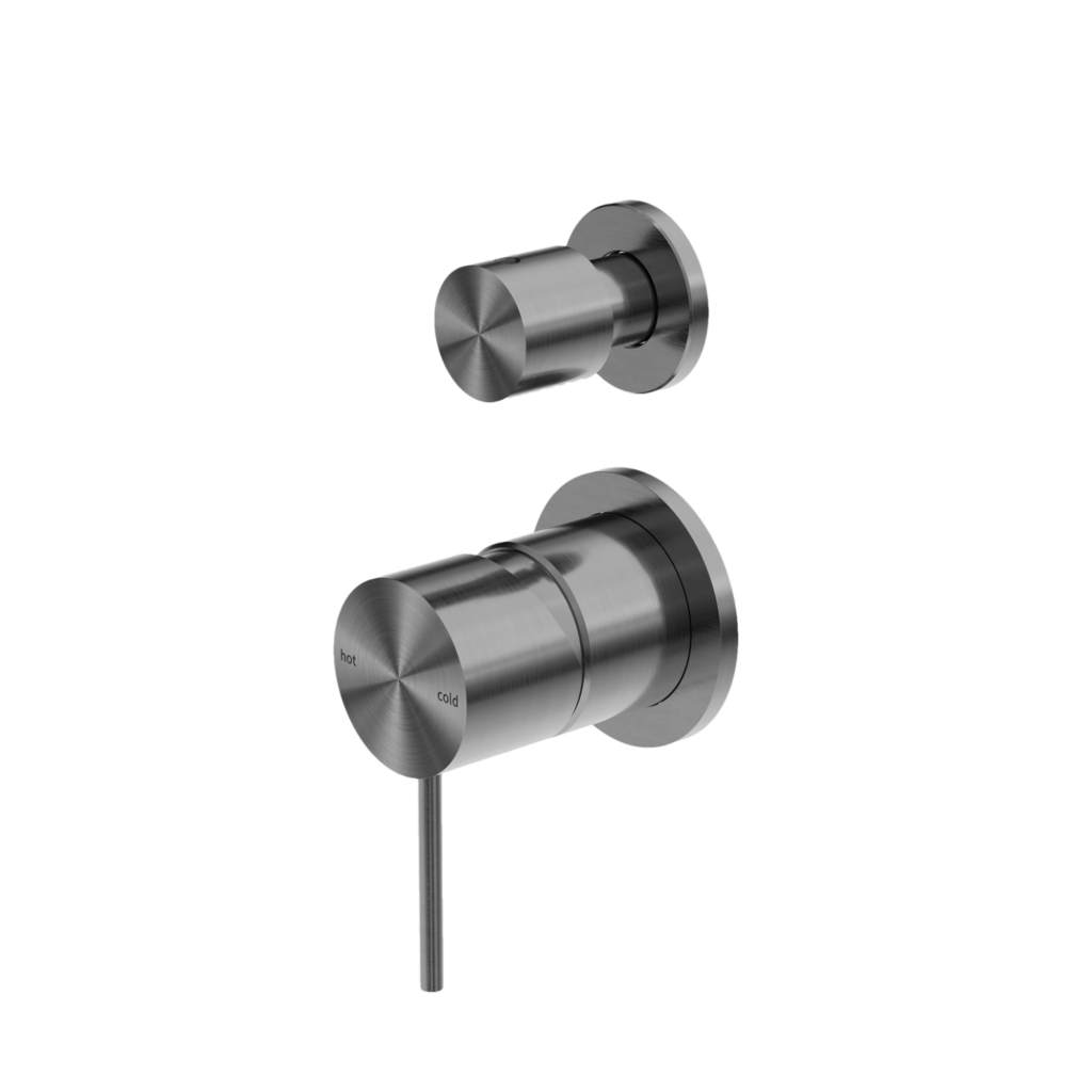 NERO MECCA SHOWER MIXER WITH DIVERTOR SEPARATE BACK PLATE GUN METAL