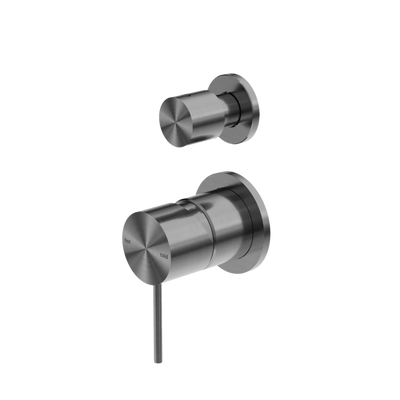 NERO MECCA SHOWER MIXER WITH DIVERTER SEPARATE BACK PLATE GUN METAL