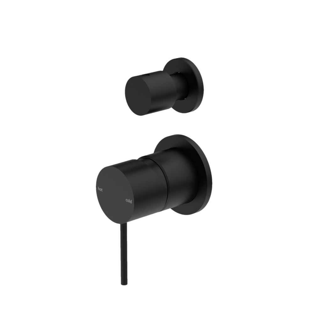 NERO MECCA SHOWER MIXER WITH DIVERTER SEPARATE BACK PLATE MATTE BLACK