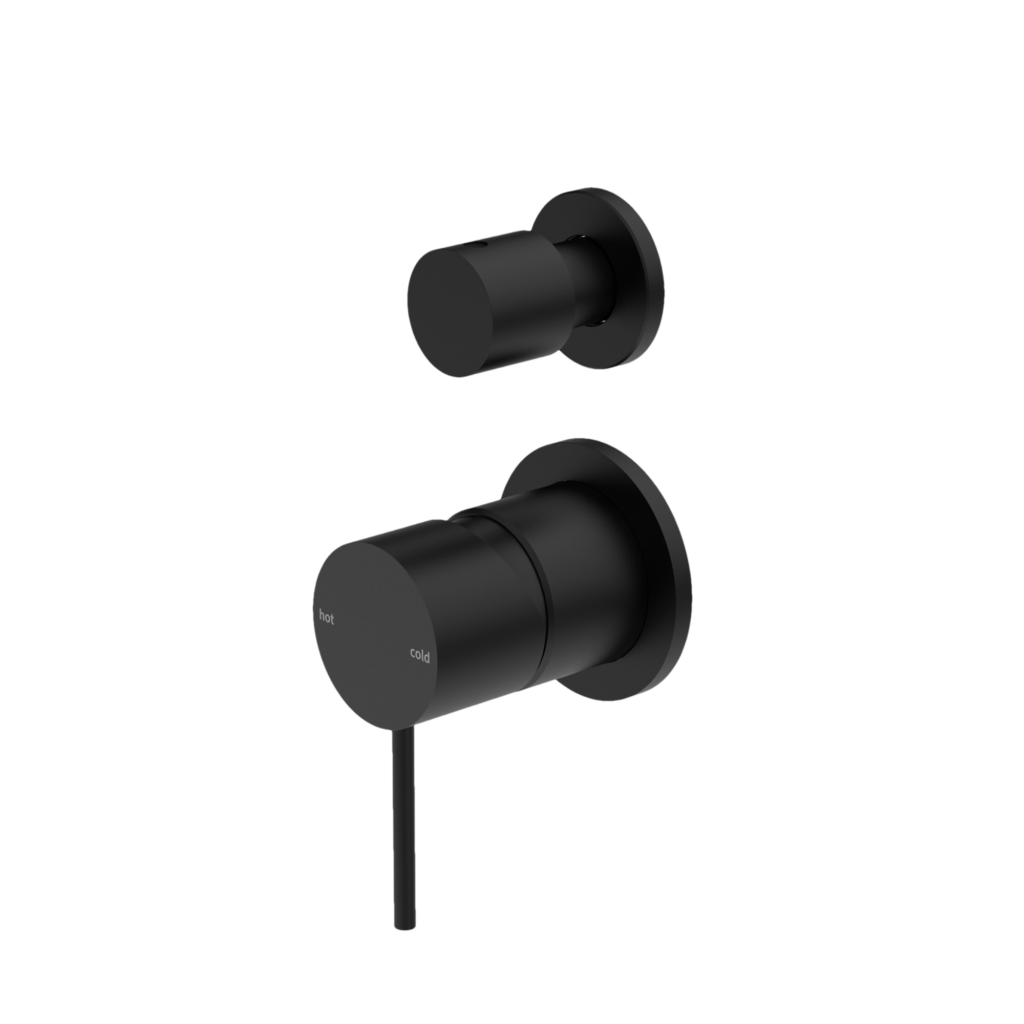 NERO MECCA SHOWER MIXER WITH DIVERTOR SEPARATE BACK PLATE MATTE BLACK