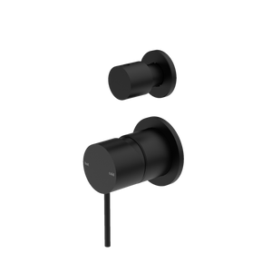NERO MECCA SHOWER MIXER WITH DIVERTER SEPARATE BACK PLATE MATTE BLACK