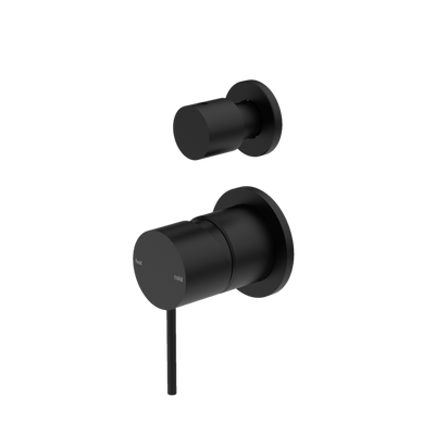 NERO MECCA SHOWER MIXER WITH DIVERTER SEPARATE BACK PLATE MATTE BLACK