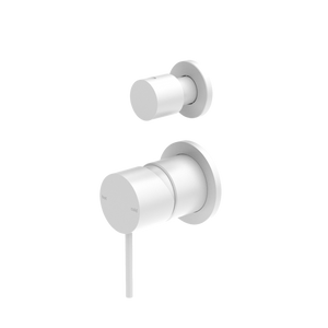 NERO MECCA SHOWER MIXER WITH DIVERTER SEPARATE BACK PLATE MATTE WHITE