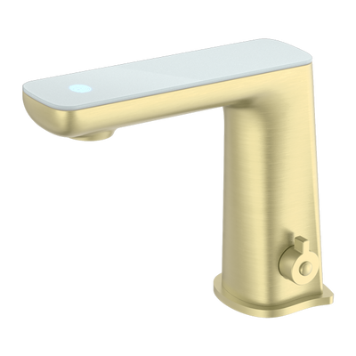 NERO CLAUDIA SENSOR MIXER WITH WHITE TOP DISPLAY 164MM BRUSHED GOLD