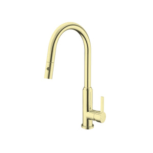 NERO PEARL SPRAY PULL OUT SINK MIXER 452MM BRUSHED GOLD