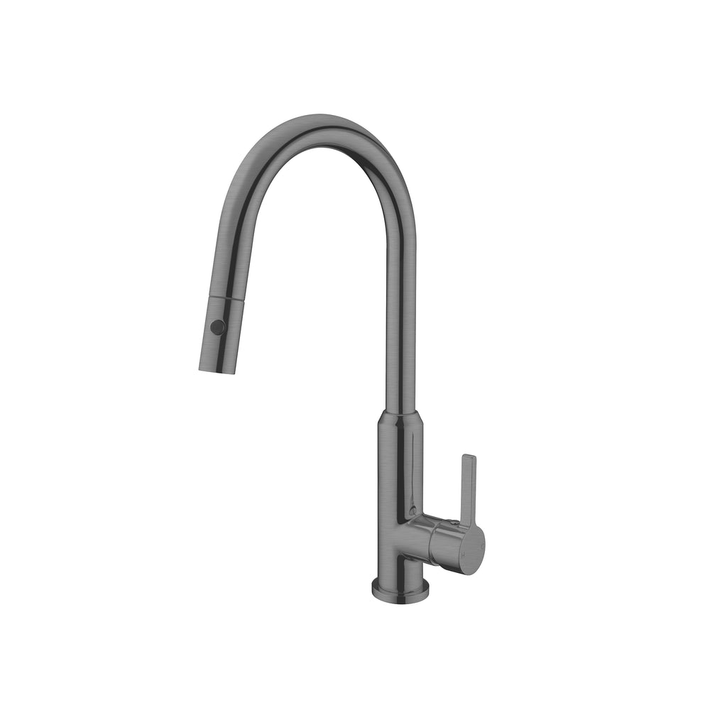 NERO PEARL SPRAY PULL OUT SINK MIXER 452MM GUN METAL
