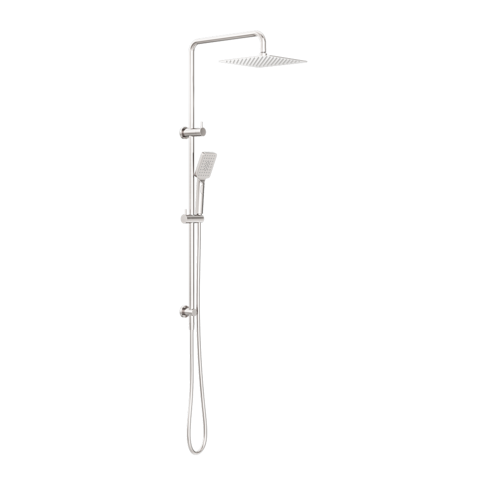 NERO SQUARE PROJECT TWIN SHOWER 250MM BRUSHED NICKEL