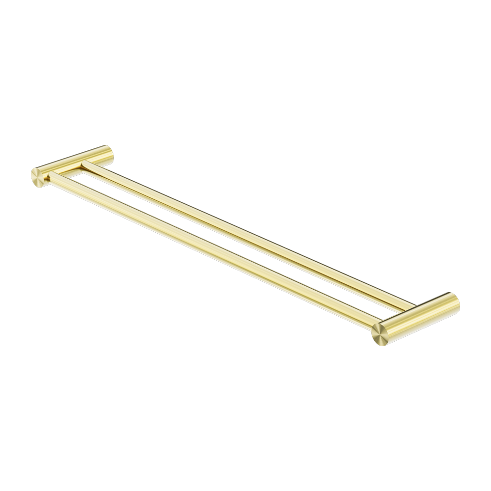 NERO MECCA DOUBLE NON-HEATED TOWEL RAIL BRUSHED GOLD (ALSO AVAILABLE IN 600MM AND 800MM)