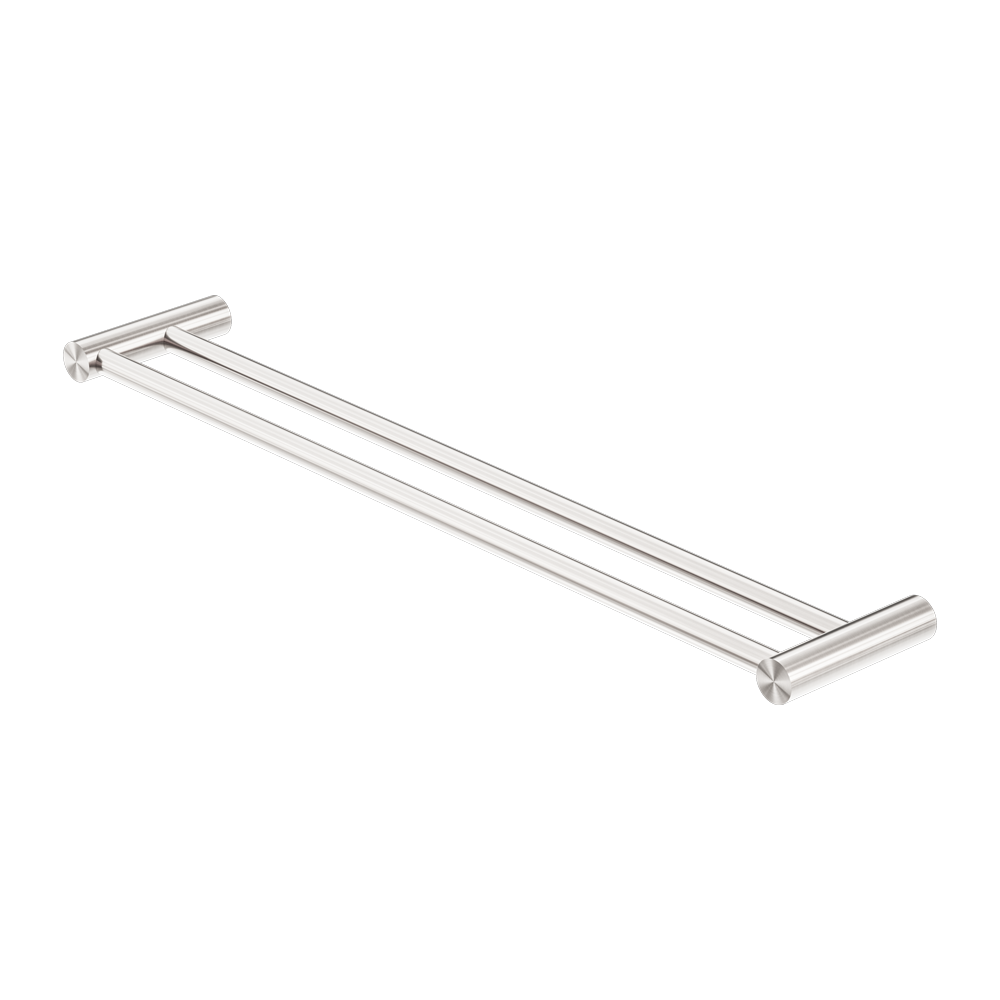 NERO MECCA DOUBLE NON-HEATED TOWEL RAIL BRUSHED NICKEL (ALSO AVAILABLE IN 600MM AND 800MM)