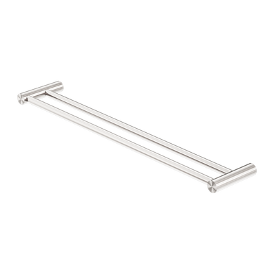 NERO MECCA DOUBLE NON-HEATED TOWEL RAIL BRUSHED NICKEL (ALSO AVAILABLE IN 600MM AND 800MM)