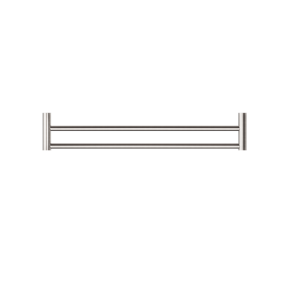 NERO MECCA DOUBLE NON-HEATED TOWEL RAIL BRUSHED NICKEL (ALSO AVAILABLE IN 600MM AND 800MM)