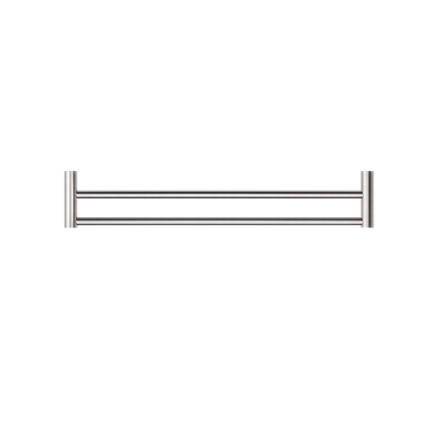 NERO MECCA DOUBLE NON-HEATED TOWEL RAIL BRUSHED NICKEL (ALSO AVAILABLE IN 600MM AND 800MM)