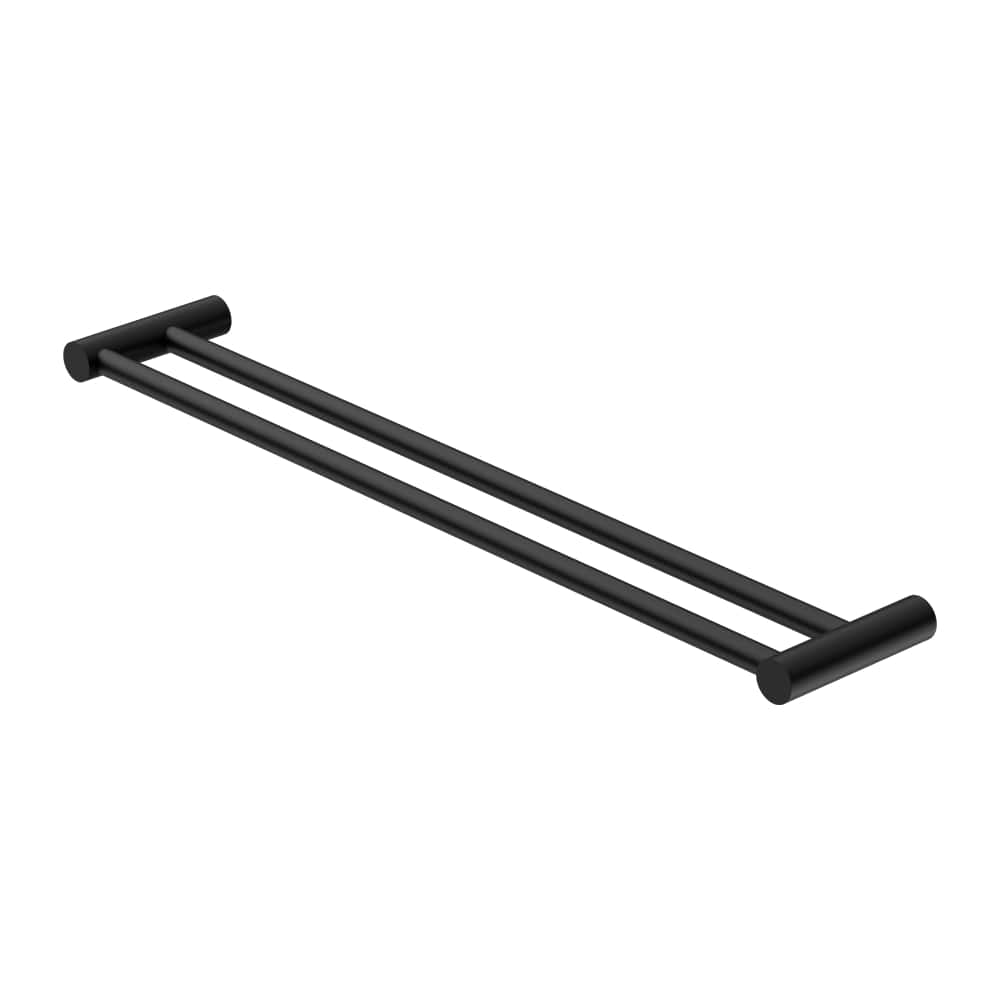 NERO MECCA DOUBLE NON-HEATED TOWEL RAIL MATTE BLACK (AVAILABLE IN 600MM AND 800MM)