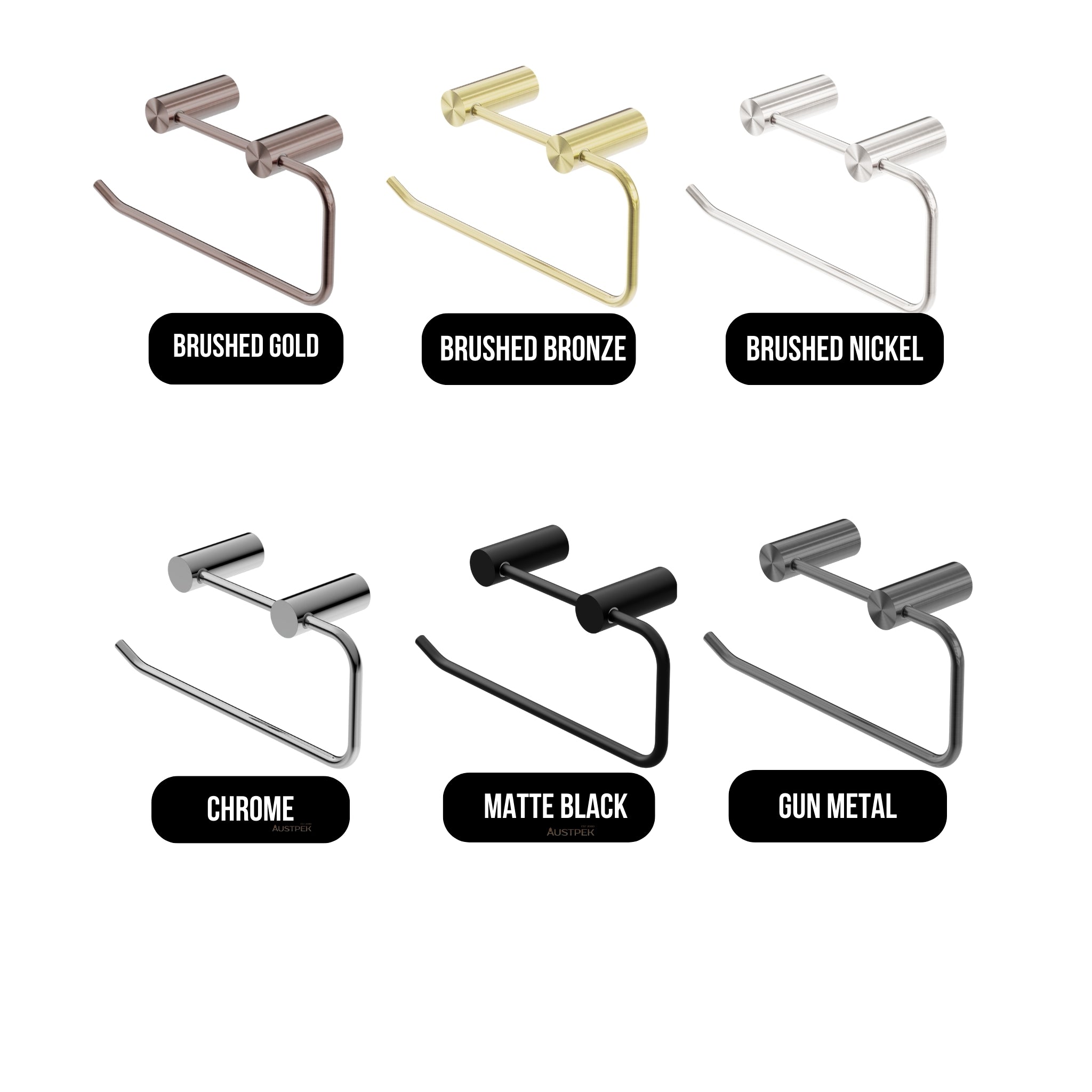 NERO MECCA NON-HEATED HAND TOWEL RAIL BRUSHED GOLD