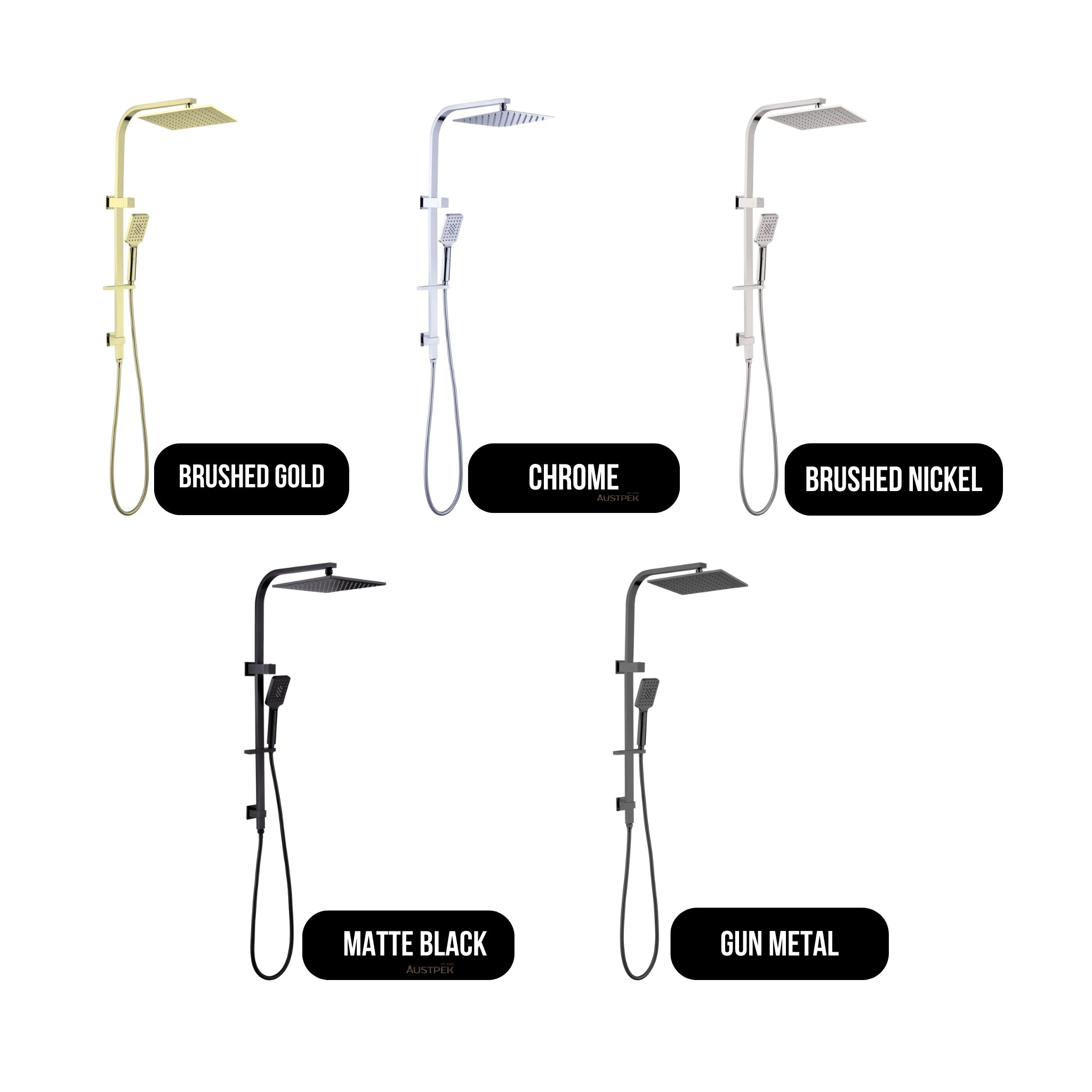 NERO CELIA TWIN SHOWER 837MM GUN METAL