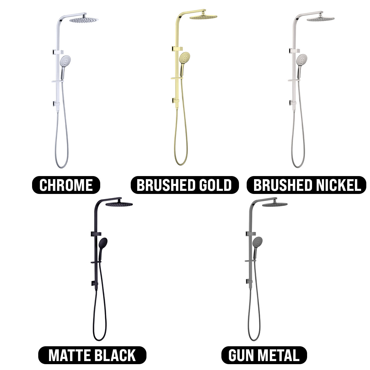 NERO BIANCA TWIN SHOWER GUN METAL