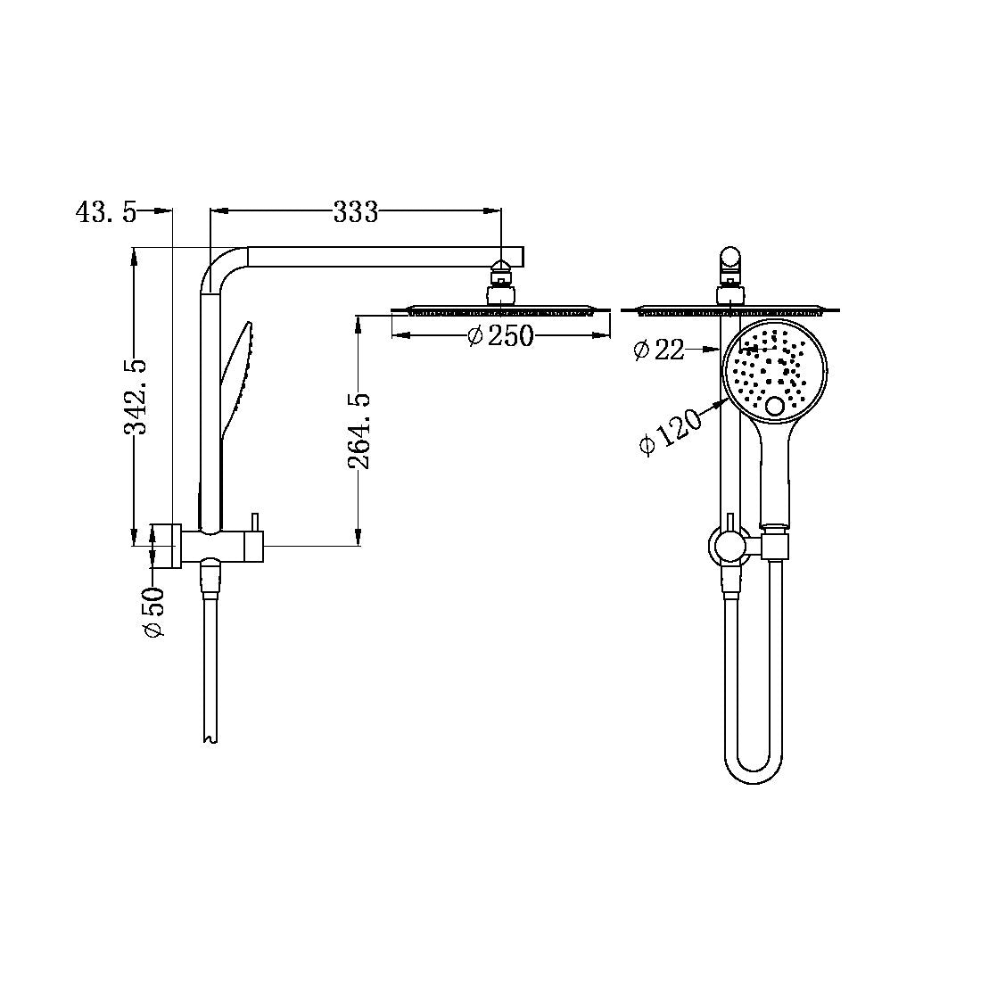 NERO MECCA TWIN SHOWER CHROME