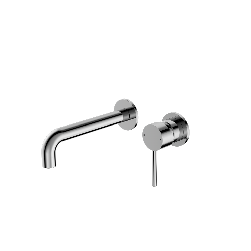 NERO DOLCE LEAD FREE WALL BASIN/BATH MIXER WITH SEPARATE BACK PLATE 198MM CHROME