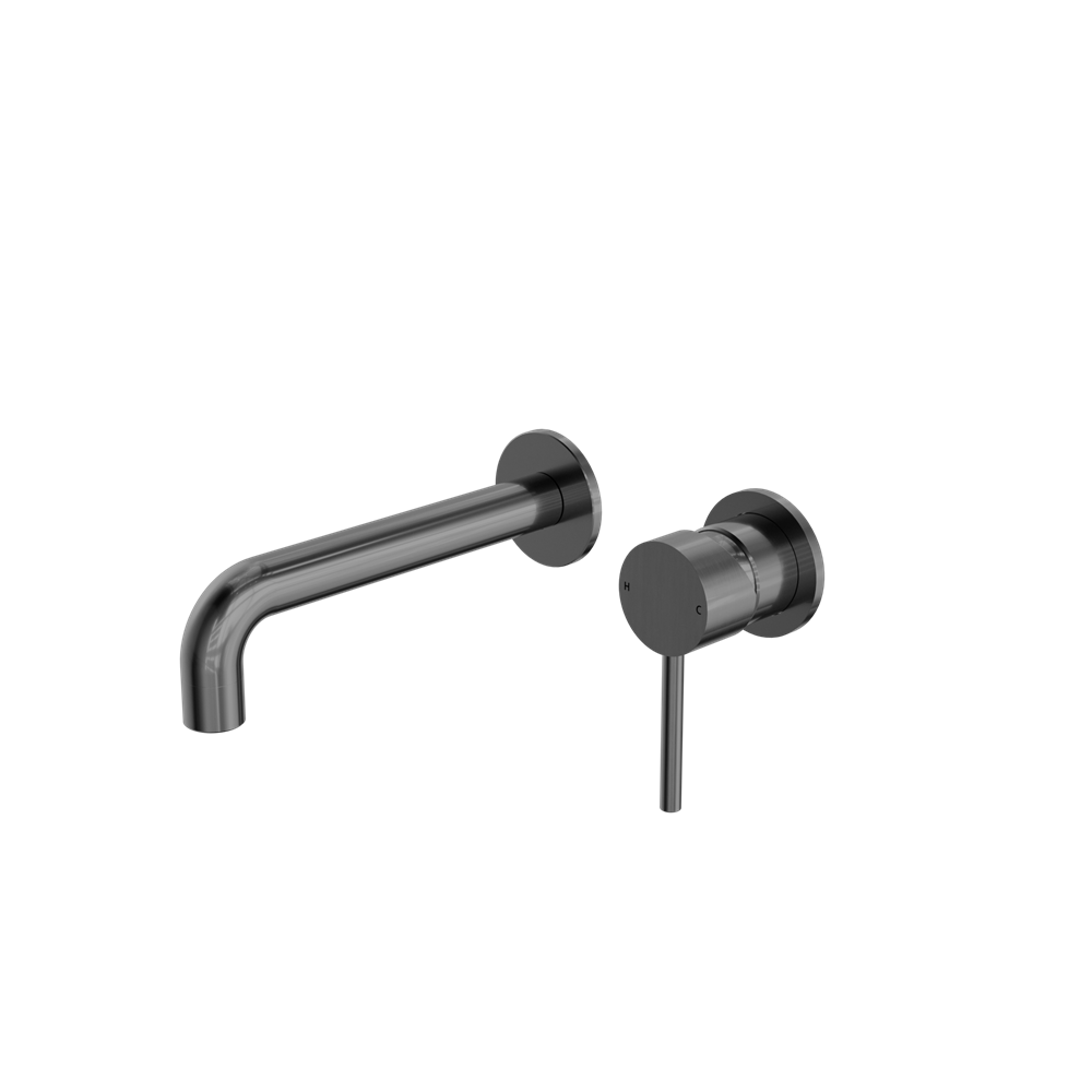 NERO DOLCE LEAD FREE WALL BASIN/BATH MIXER WITH SEPARATE BACK PLATE 198MM GUN METAL