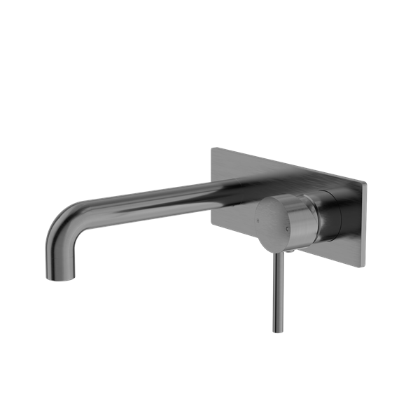 NERO DOLCE LEAD FREE WALL BASIN/BATH MIXER 200MM GUN METAL