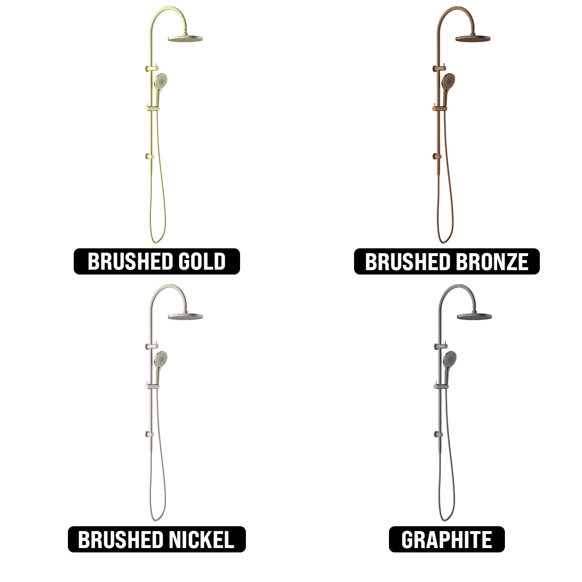 NERO OPAL TWIN SHOWER BRUSHED BRONZE