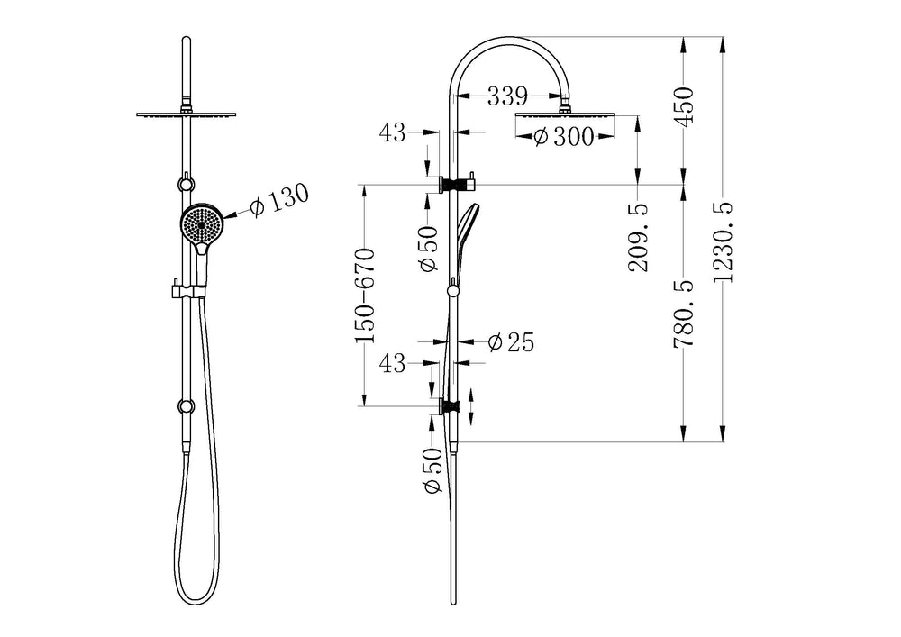 NERO OPAL TWIN SHOWER WITH AIR SHOWER II GRAPHITE