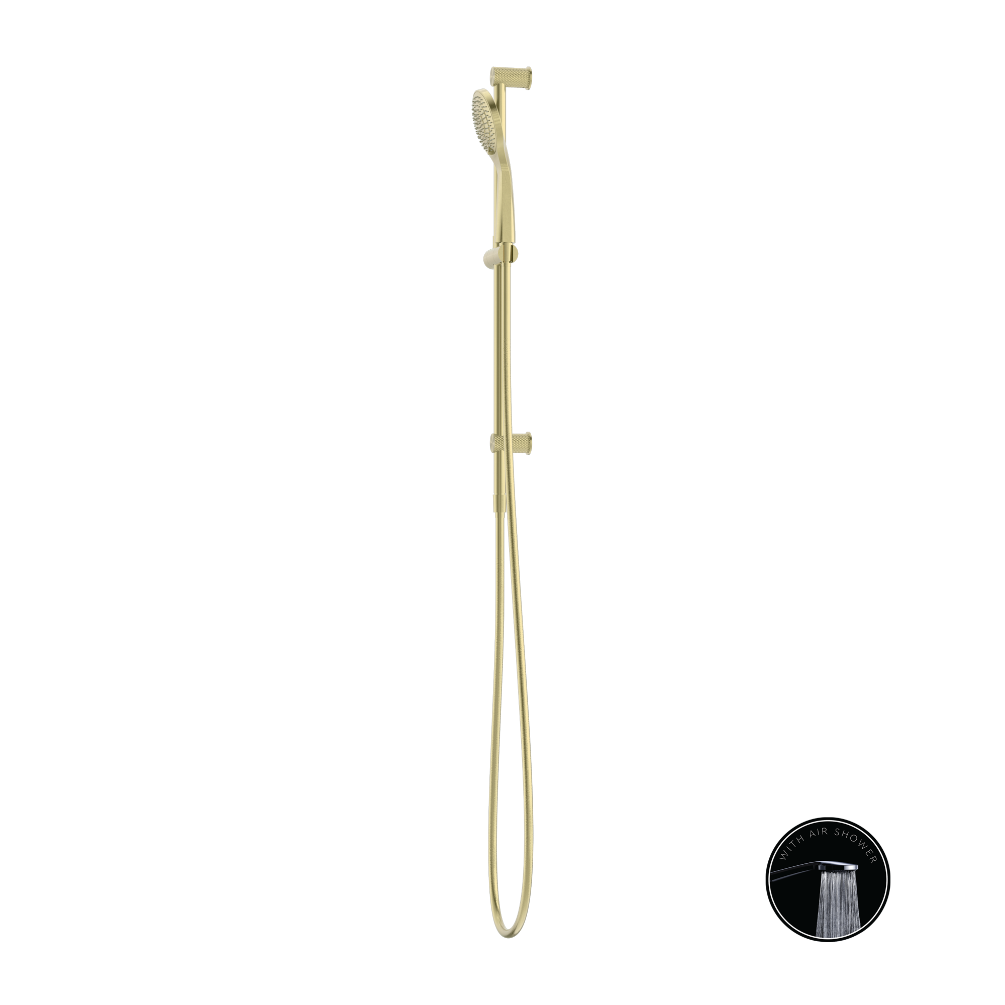 NERO OPAL SHOWER RAIL WITH AIR SHOWER BRUSHED GOLD