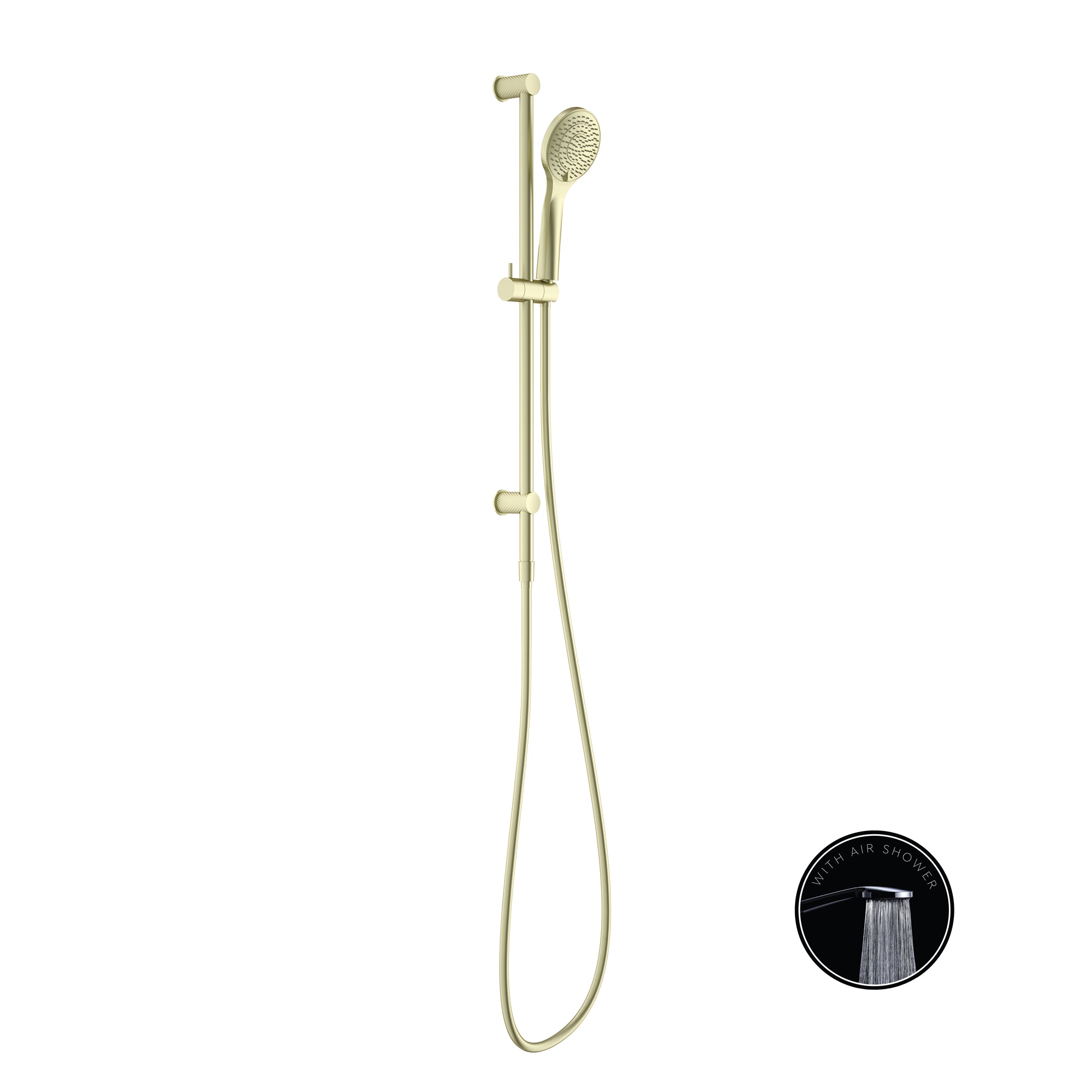 NERO OPAL SHOWER RAIL WITH AIR SHOWER BRUSHED GOLD