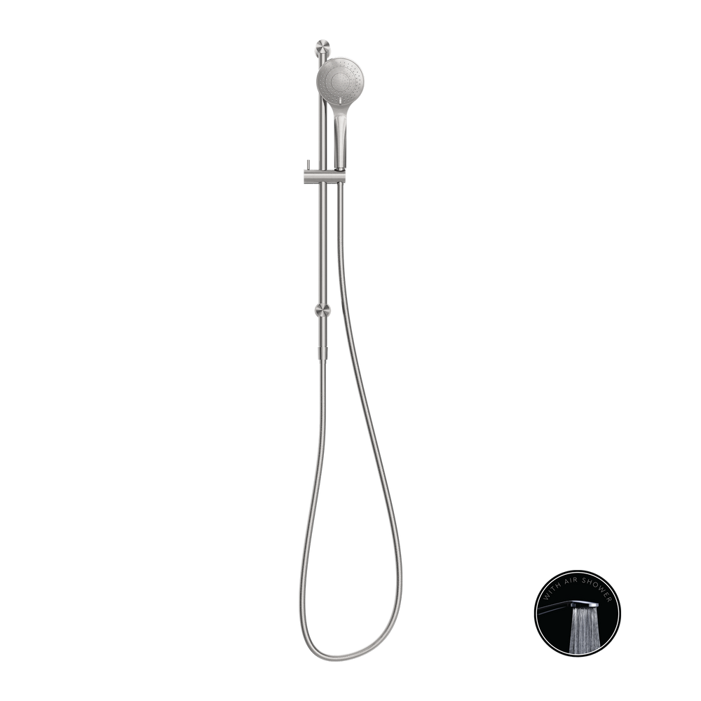NERO OPAL SHOWER RAIL WITH AIR SHOWER BRUSHED NICKEL