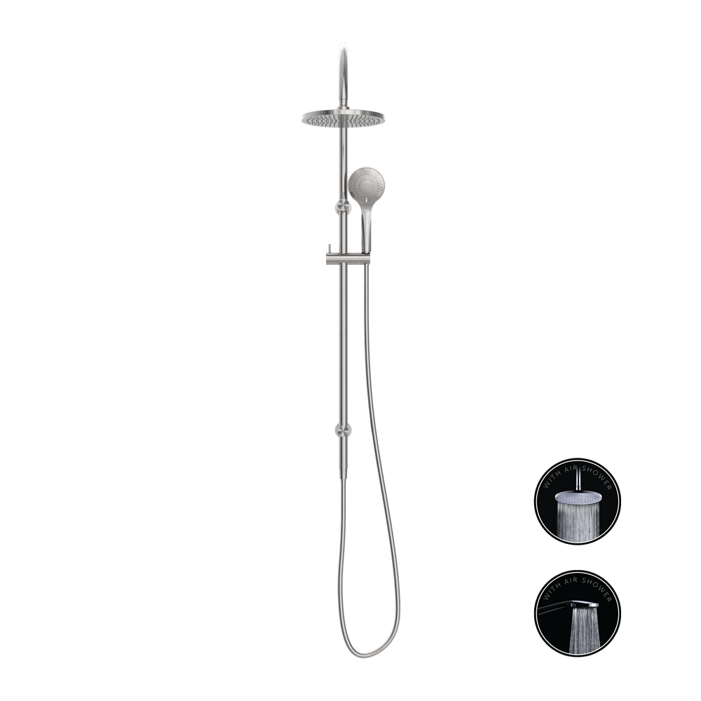 NERO OPAL TWIN SHOWER WITH AIR SHOWER BRUSHED NICKEL
